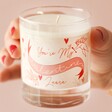 Model Holding Valentine's Day Cherub Scented Soy Candle