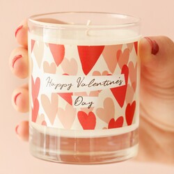 Happy Valentine's Day Hearts Scented Soy Candle