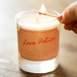 Model Lighting Love Potion Scented Soy Valentine's Day Candle