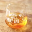 No1 Step Dad Whiskey Glass on Wooden Table