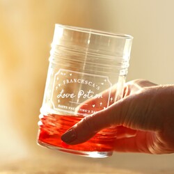Personalised Love Potion Tin Can Glass