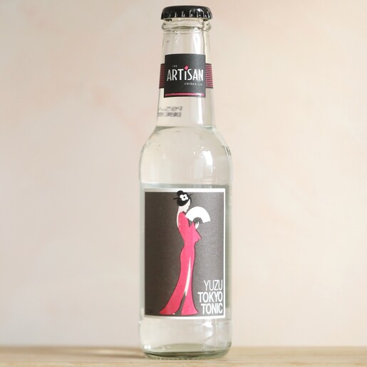 The Artisan Drinks Co. Yuzu Tokyo Tonic Standing on Wooden Table