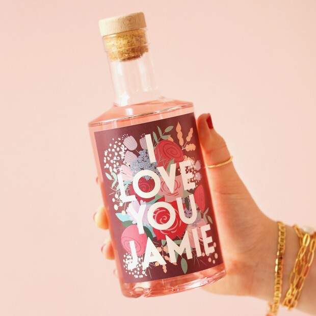Personalised 500ml I Love You Gin Personalised 500ml I Love You Gin