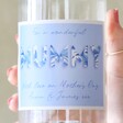 Close Up of Personalised 50cl Vintage Blue Mummy Mother's Day Alcohol