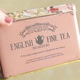 Back of English Breakfast Tea Bags in Floral Tea Tin