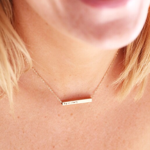 rose gold horizontal bar necklace