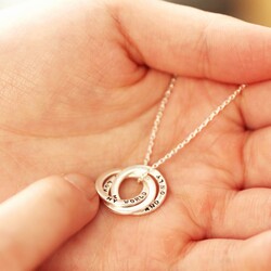 Personalised Sterling Silver Russian Ring Valentine's Necklace