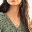Model Wearing Personalised Valentine's Love Heart Necklace