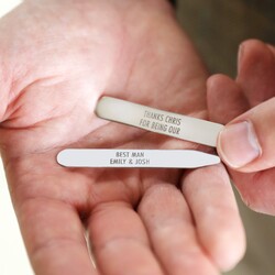 Personalised Sterling Silver Collar Stiffeners