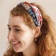 model wearing Patterned Twist Fabric Headband