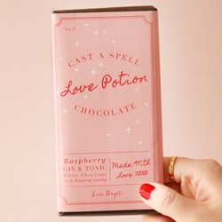 Love Potion Raspberry Gin and Tonic White Chocolate Bar