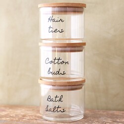 Personalised Sass & Belle Set of 3 Stacking Glass Storage Jars