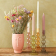 Sass & Belle Bubble Candlestick Holder in Olive, Pink, Yellow and Grey