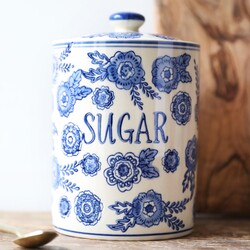 Sass & Belle Blue Willow Sugar Storage Jar