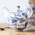 Sass & Belle Blue Willow Tea For One Teapot and Cup on Wooden Table