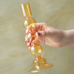 Sass & Belle Bubble Candlestick Holder in Yellow