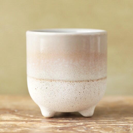 Sass & Belle Mojave Glaze Grey Egg Cup on wooden table