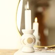 Sass & Belle Moon Phases Candlestick Holder with Lit Candle