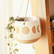 Close Up of Sass & Belle Moon Phases Hanging Planter
