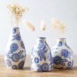 Set of Three Sass & Belle Small Blue Willow Vases