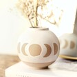 Sass & Belle Small Moon Phases Vase in White with Flower