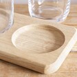 Close Up of Wooden Board from LSA Wine and Water Carafe Set