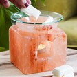 Cube Himalayan Rock Salt Oil Burner With Candle