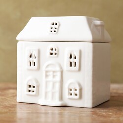 White Ceramic House Wax Melt Burner