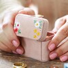 Embroidered Flowers Petite Velvet Travel Ring Box