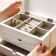 Lisa Angel Lined Personalised Birth Flower Jewellery Box with Drawers