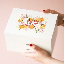 Personalised Bloom Jewellery Box with Drawers