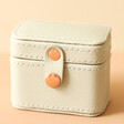 Petite Travel Ring Box in Grey With Popper Fastened