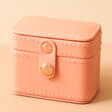 Popper Fastened on Petite Travel Ring Box in Pink