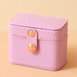 Popper Fastened on Petite Travel Ring Box in Purple