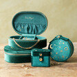 Starry Night Velvet Oval Jewellery Case in Teal collection