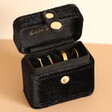 Starry Night Velvet Petite Travel Ring Box in Black Filled With Gold Jewellery