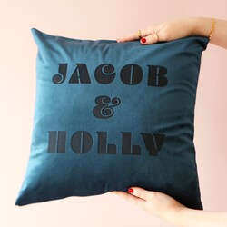 Personalised Bold Names Velvet Cushion