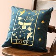 Personalised Love Oracle Card Velvet Cushion on Chair