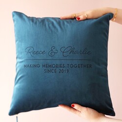 Personalised Wedding Couple Velvet Cushion