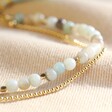 close up of beads and chain for Semi-Precious Stone Bead and Chain Anklet in Pastel Blue