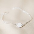 Delicate Disc and Figaro Chain Bracelet in Silver