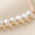 Close Up of Freshwater Pearl Rose Gold Chain Bracelet