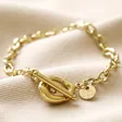 Gold Stainless Steel Organic T Bar Bracelet