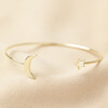 Lisa Angel Ladies' Delicate Gold Moon and Star Torque Bangle