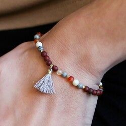 Semi-Precious Stone Bead Bracelet in Autumnal