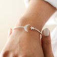 Silver Moon and Star Torque Bangle on Model