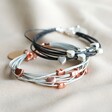 Ladies' Multi-Strand Leather and Heart Bracelet with Disc Charm