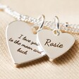 Personalised Double Wide Heart Charm Valentine's Bracelet