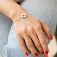 Ladies' Personalised Sterling Silver Russian Ring Bracelet on Model
