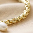 Plaited Rope Chain Bracelet with Pearl in Gold Pearl Detail